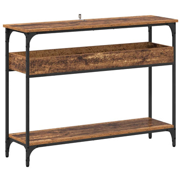 vidaXL Konsolentisch mit Regal Altholz 100 x 29 x 75 cm Holzwerkstoff