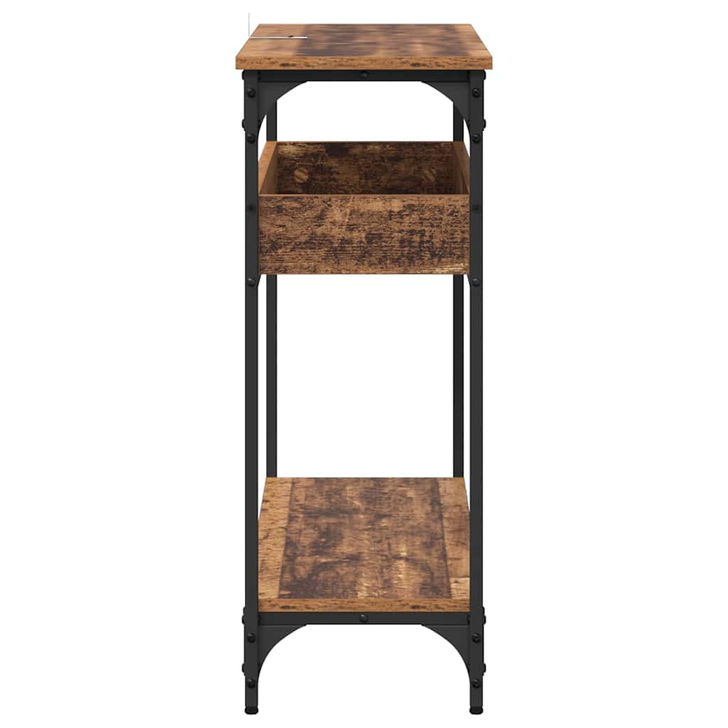 Konsolentisch mit Regal Altholz 100 x 29 x 75 cm Holzwerkstoff