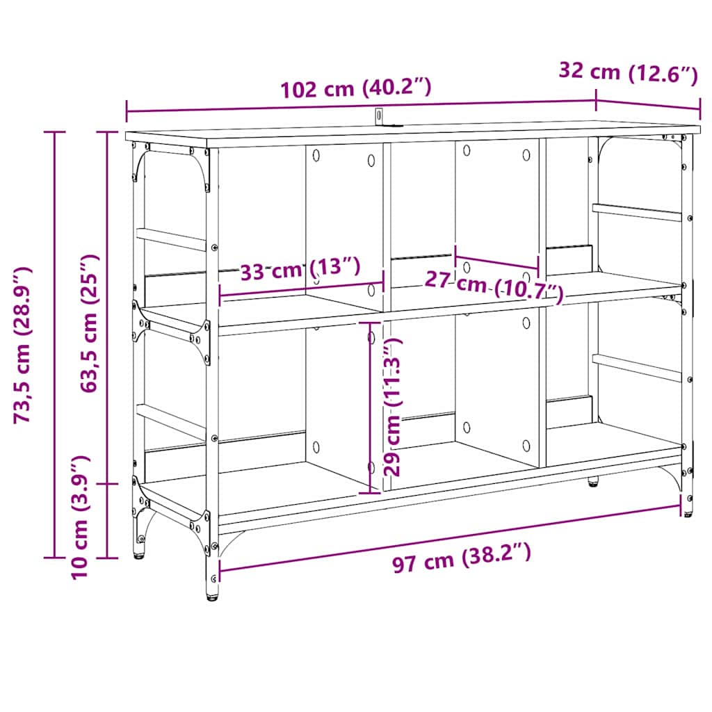 vidaXL Sideboard Altholz 102 x 32 x 73,5 cm