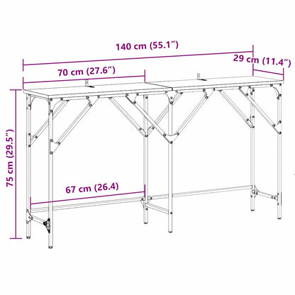 vidaXL Konsolentisch Altholz 140 x 29 x 75 cm Holzwerkstoff