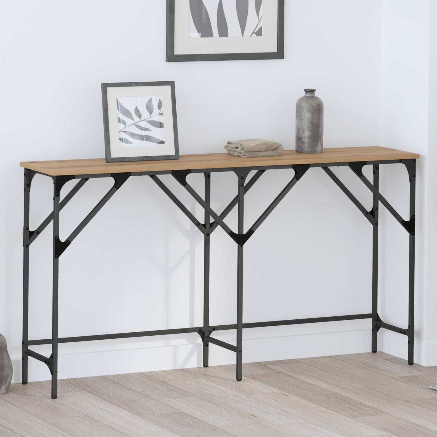 vidaXL Konsolentisch Artisan-Eiche 140 x 29 x 75 cm Holzwerkstoff
