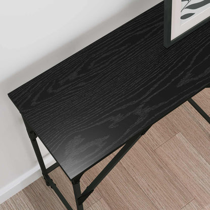 vidaXL Konsolentisch Schwarz Eichen-Optik 140 x 29 x 75 cm
