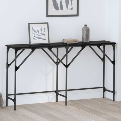 vidaXL Konsolentisch Schwarz Eichen-Optik 140 x 29 x 75 cm