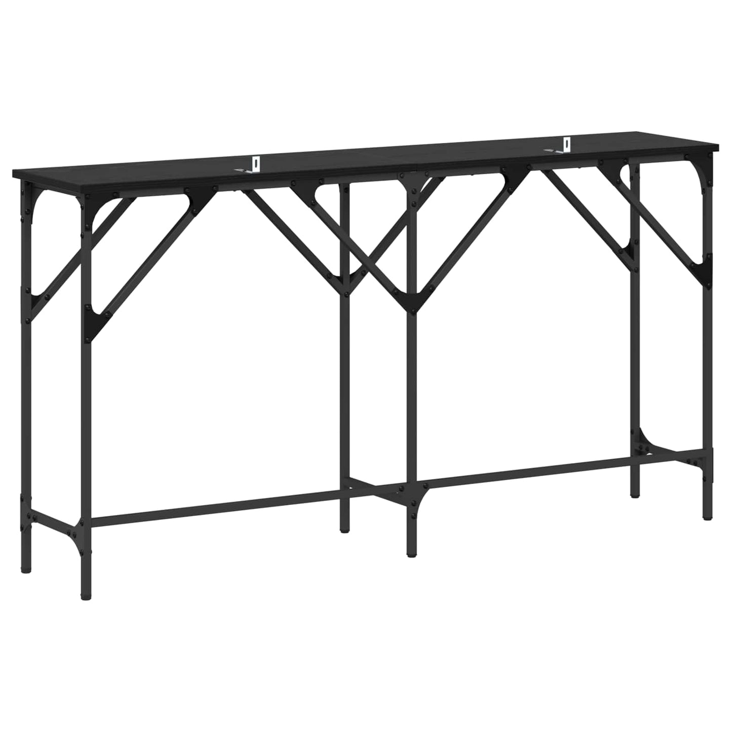 vidaXL Konsolentisch Schwarz Eichen-Optik 140 x 29 x 75 cm
