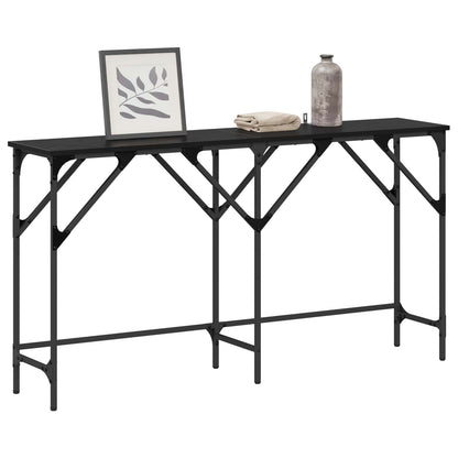 vidaXL Konsolentisch Schwarz Eichen-Optik 140 x 29 x 75 cm