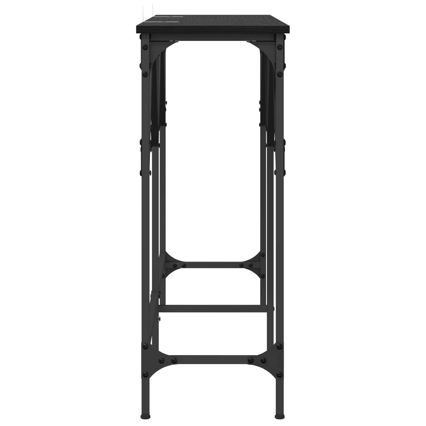 vidaXL Konsolentisch Schwarz Eichen-Optik 140 x 29 x 75 cm