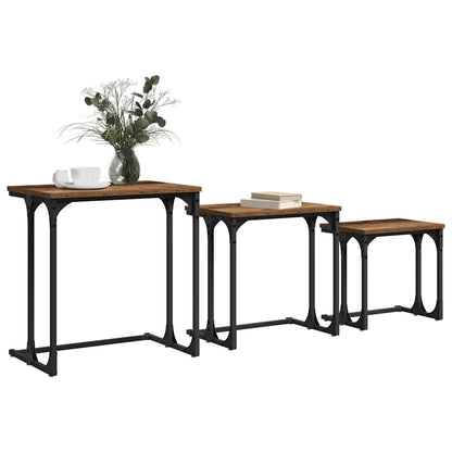 Nesting Couchtisch 3 pcs Altholz Holzwerkstoff
