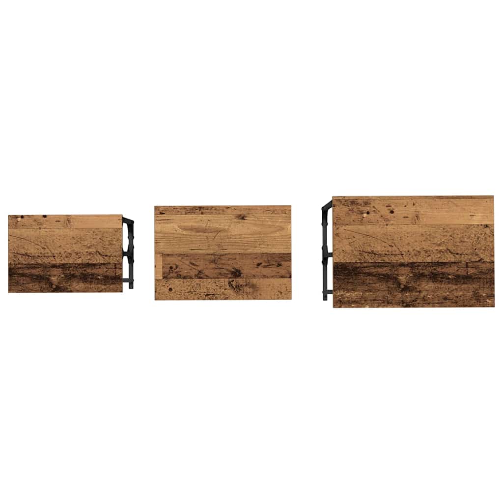 Nesting Couchtisch 3 pcs Altholz Holzwerkstoff
