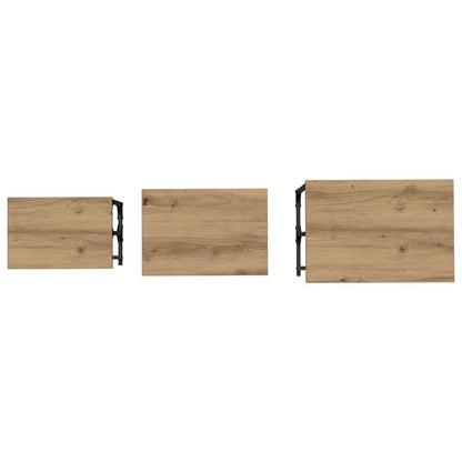 vidaXL Nesting Couchtisch 3 pcs Artisan-Eiche Holzwerkstoff