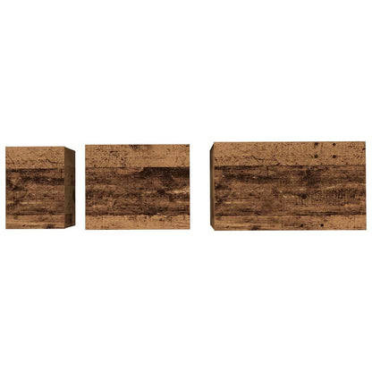 Couchtisch 3 pcs Altholz Holzwerkstoff