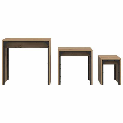 vidaXL Couchtisch 3 pcs Artisan-Eiche Holzwerkstoff