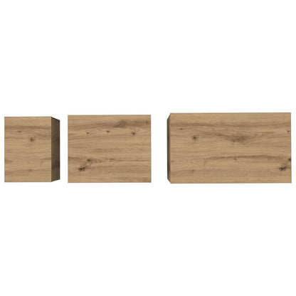 vidaXL Couchtisch 3 pcs Artisan-Eiche Holzwerkstoff