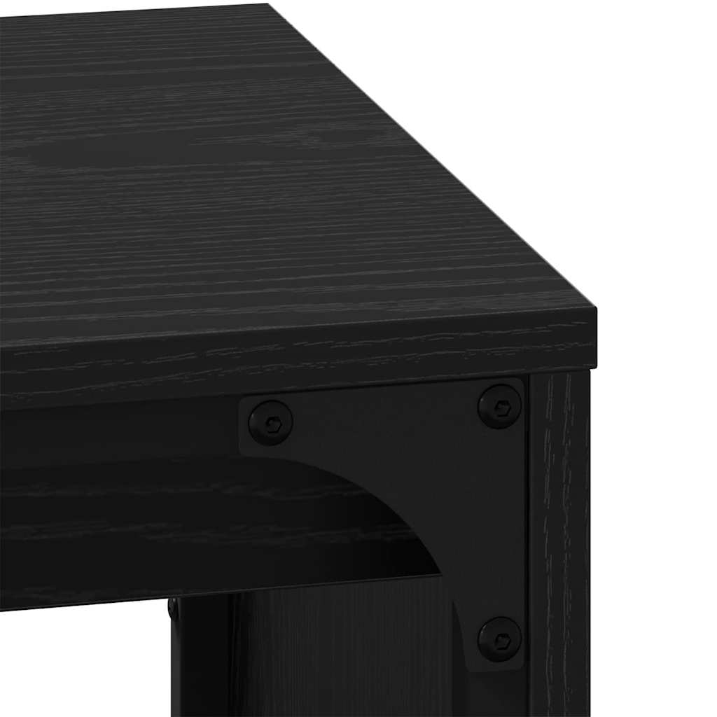 vidaXL Couchtisch 3 pcs Schwarz Eichen-Optik Holzwerkstoff