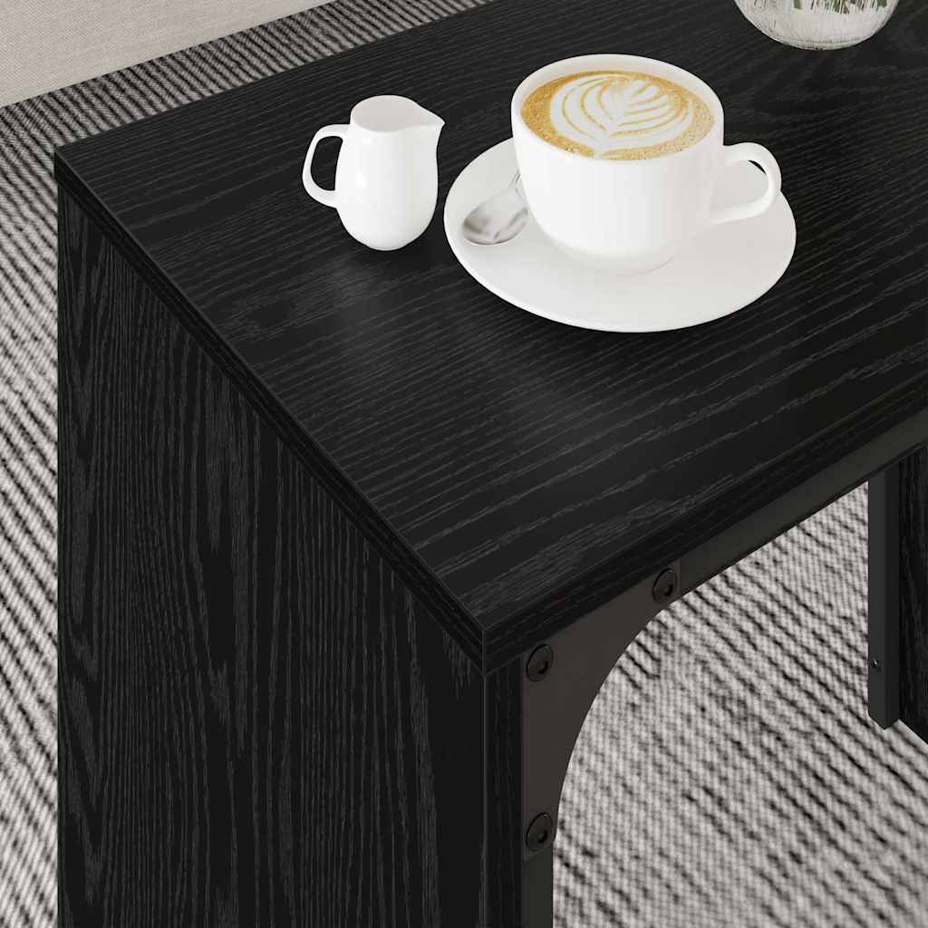 vidaXL Couchtisch 3 pcs Schwarz Eichen-Optik Holzwerkstoff