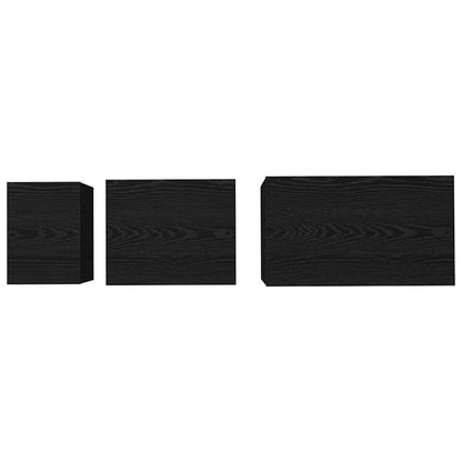 vidaXL Couchtisch 3 pcs Schwarz Eichen-Optik Holzwerkstoff
