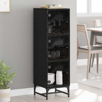vidaXL Sideboard Schwarz Eichen-Optik 35 x 37 x 117 cm