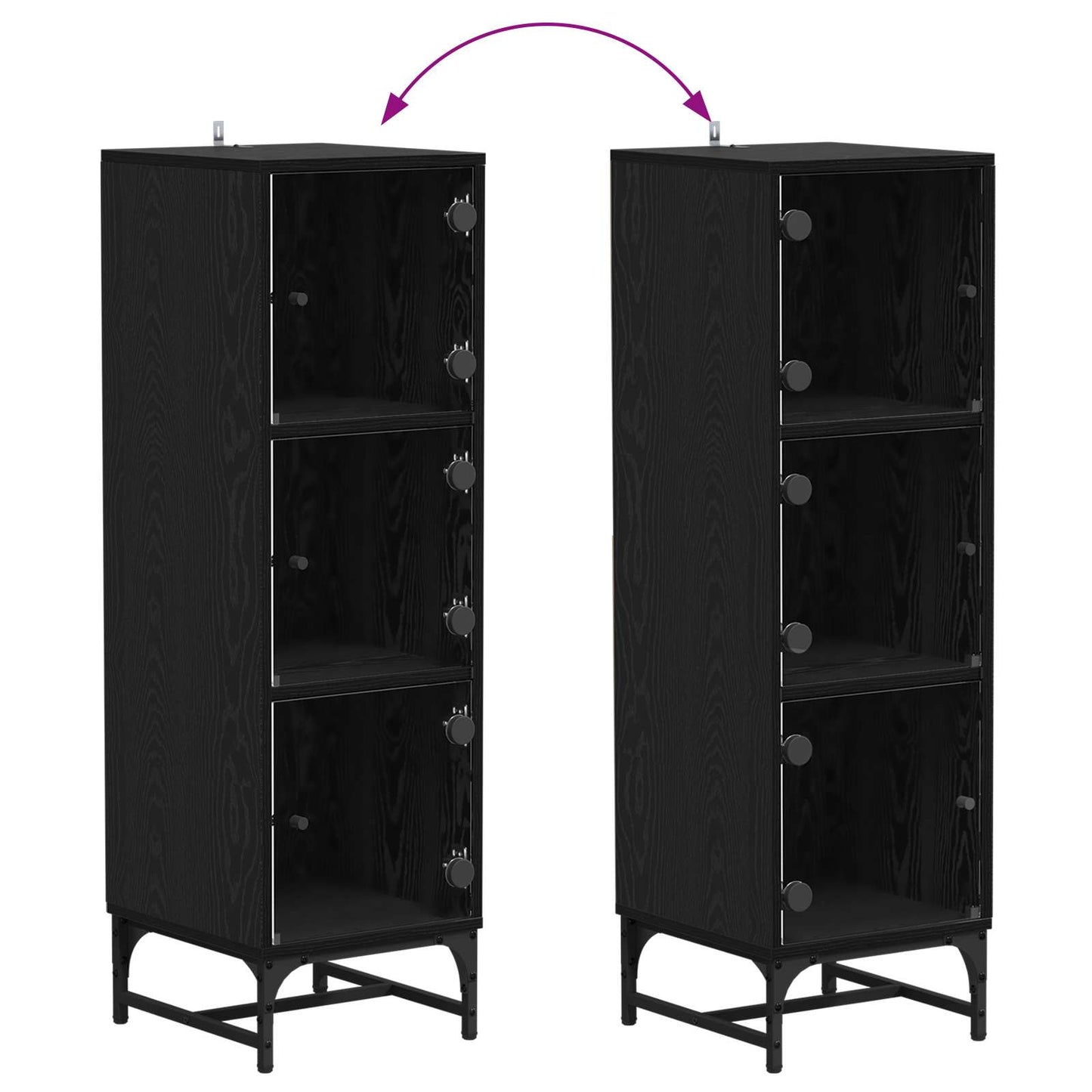 vidaXL Sideboard Schwarz Eichen-Optik 35 x 37 x 117 cm