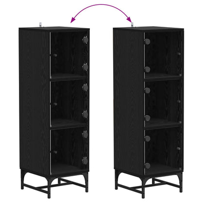 vidaXL Sideboard Schwarz Eichen-Optik 35 x 37 x 117 cm