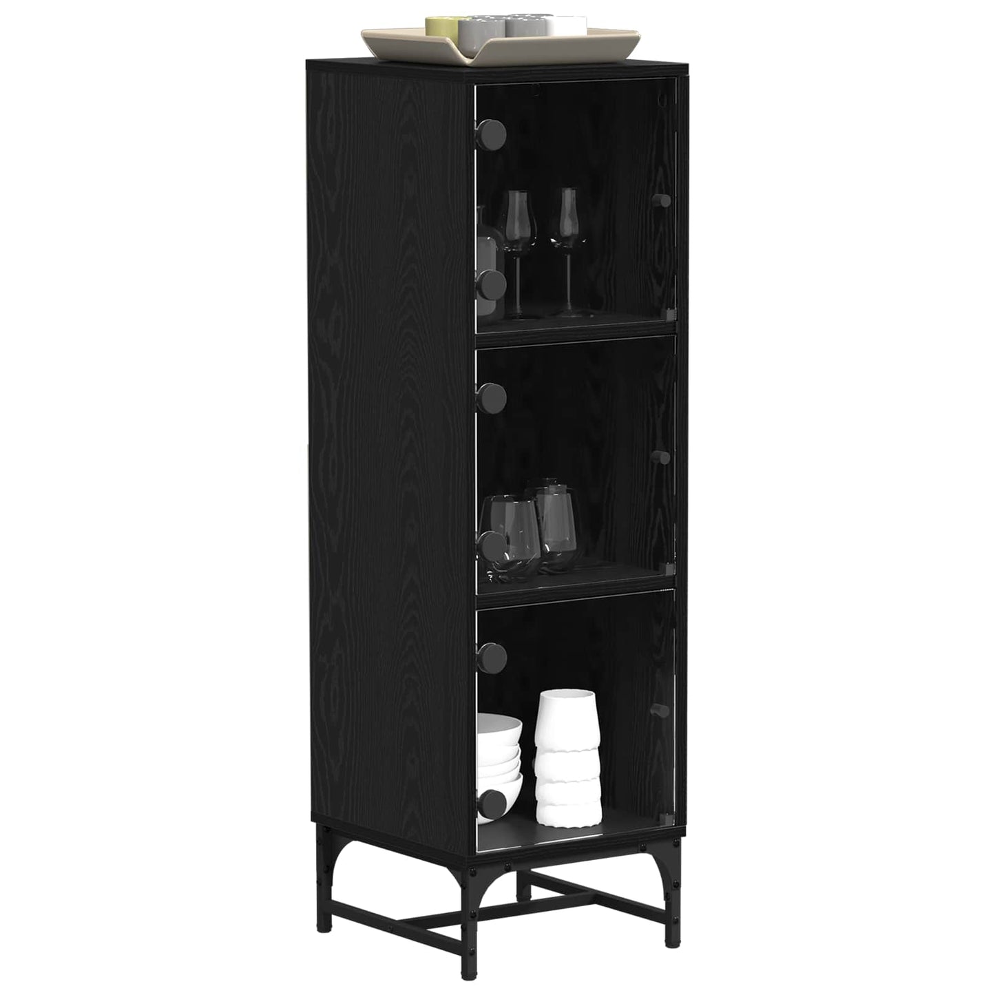 vidaXL Sideboard Schwarz Eichen-Optik 35 x 37 x 117 cm