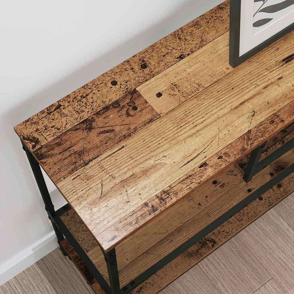 vidaXL Konsolentisch mit Regal Altholz 100 x 30 x 75 cm Holzwerkstoff