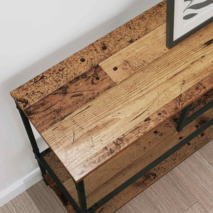 vidaXL Konsolentisch mit Regal Altholz 100 x 30 x 75 cm Holzwerkstoff