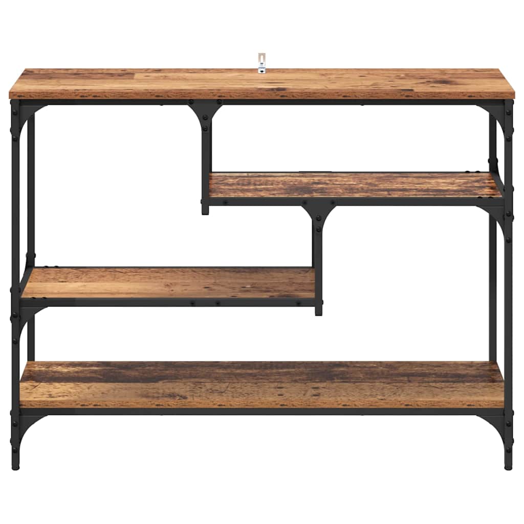vidaXL Konsolentisch mit Regal Altholz 100 x 30 x 75 cm Holzwerkstoff