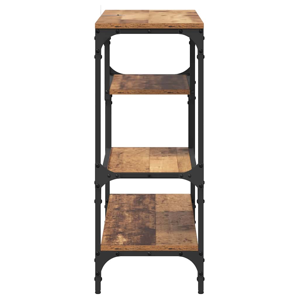 vidaXL Konsolentisch mit Regal Altholz 100 x 30 x 75 cm Holzwerkstoff