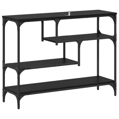 vidaXL Konsolentisch mit Regal Schwarz Eichen-Optik 100 x 30 x 75 cm