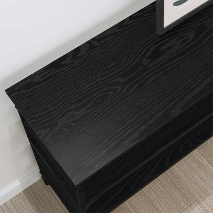 vidaXL Konsolentisch mit Regal Schwarz Eichen-Optik 100 x 32 x 75 cm
