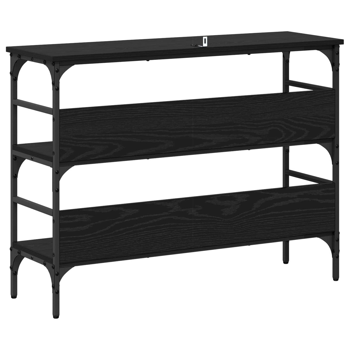 vidaXL Konsolentisch mit Regal Schwarz Eichen-Optik 100 x 32 x 75 cm