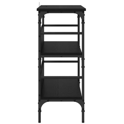 vidaXL Konsolentisch mit Regal Schwarz Eichen-Optik 100 x 32 x 75 cm