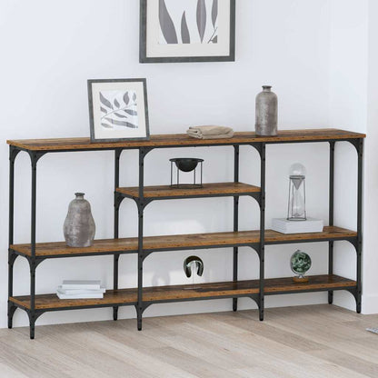 vidaXL Konsolentisch mit Regal Altholz 160 x 29 x 80 cm Holzwerkstoff