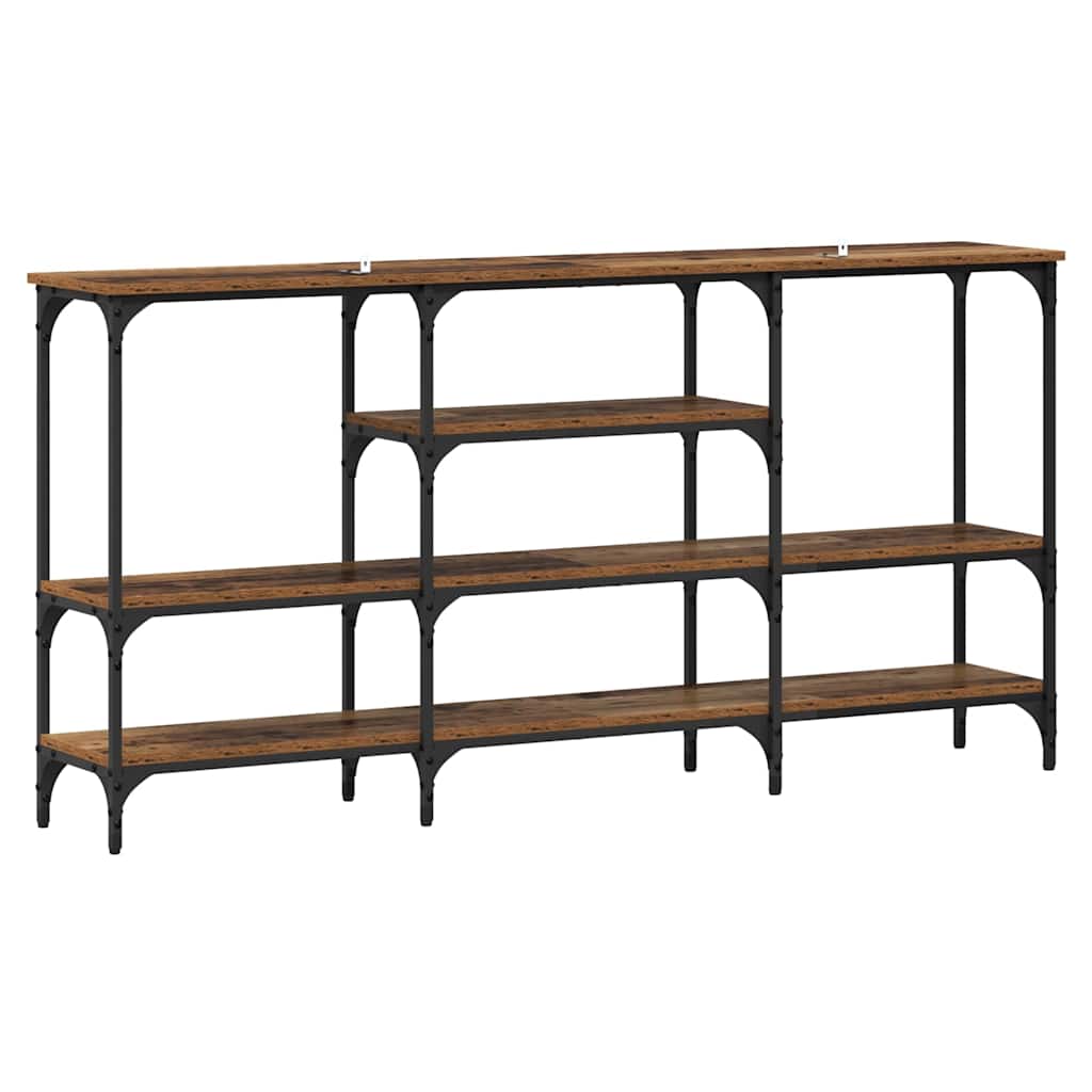 vidaXL Konsolentisch mit Regal Altholz 160 x 29 x 80 cm Holzwerkstoff