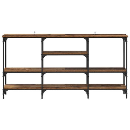 vidaXL Konsolentisch mit Regal Altholz 160 x 29 x 80 cm Holzwerkstoff