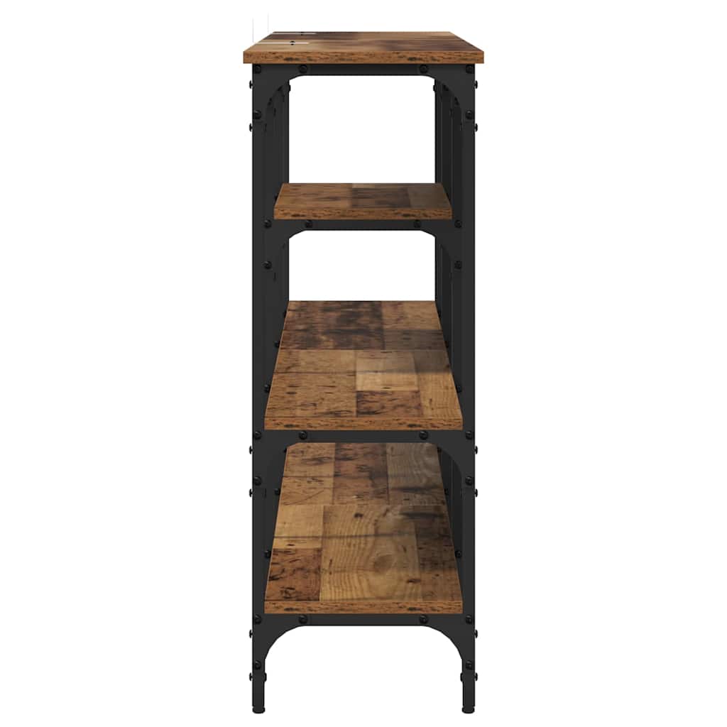vidaXL Konsolentisch mit Regal Altholz 160 x 29 x 80 cm Holzwerkstoff