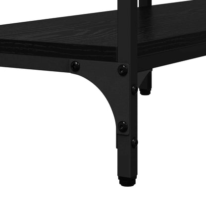 vidaXL Konsolentisch mit Regal Schwarz Eichen-Optik 160 x 29 x 80 cm