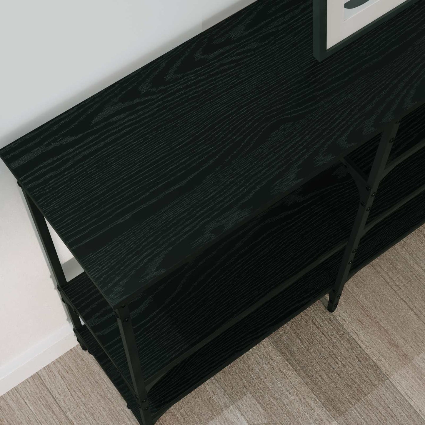 vidaXL Konsolentisch mit Regal Schwarz Eichen-Optik 160 x 29 x 80 cm