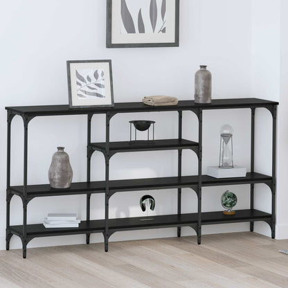 vidaXL Konsolentisch mit Regal Schwarz Eichen-Optik 160 x 29 x 80 cm