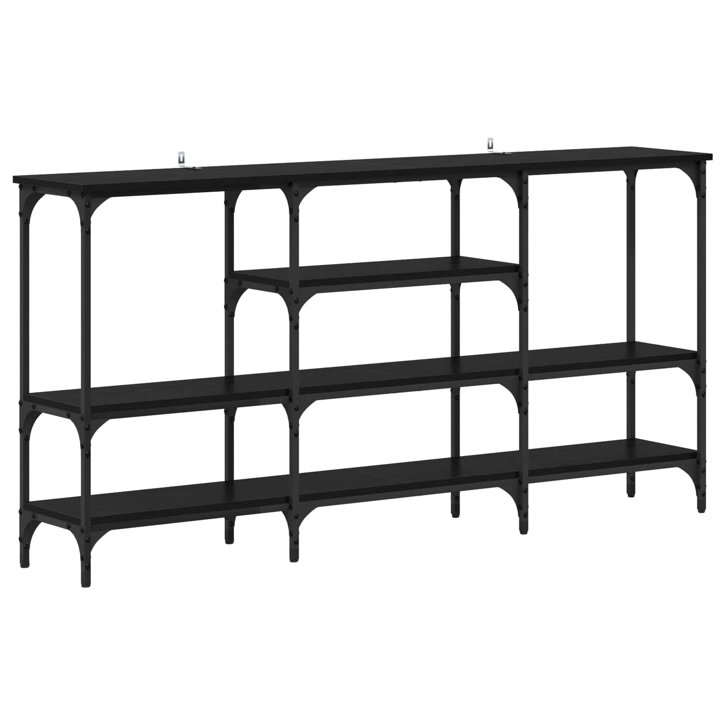 vidaXL Konsolentisch mit Regal Schwarz Eichen-Optik 160 x 29 x 80 cm