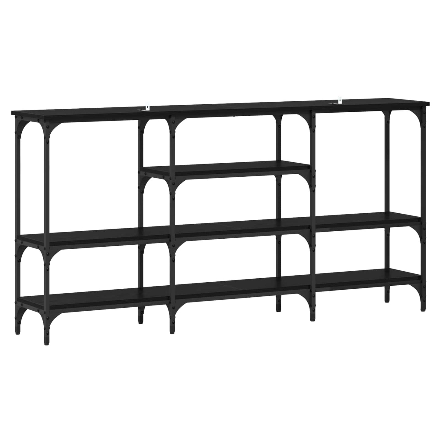 vidaXL Konsolentisch mit Regal Schwarz Eichen-Optik 160 x 29 x 80 cm