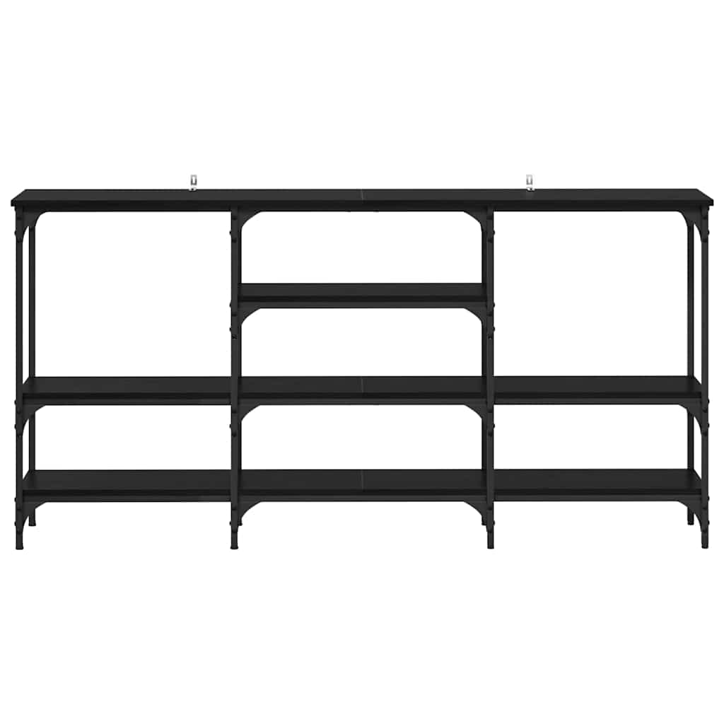 Konsolentisch mit Regal Schwarz Eichen-Optik 160 x 29 x 80 cm