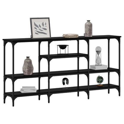 vidaXL Konsolentisch mit Regal Schwarz Eichen-Optik 160 x 29 x 80 cm