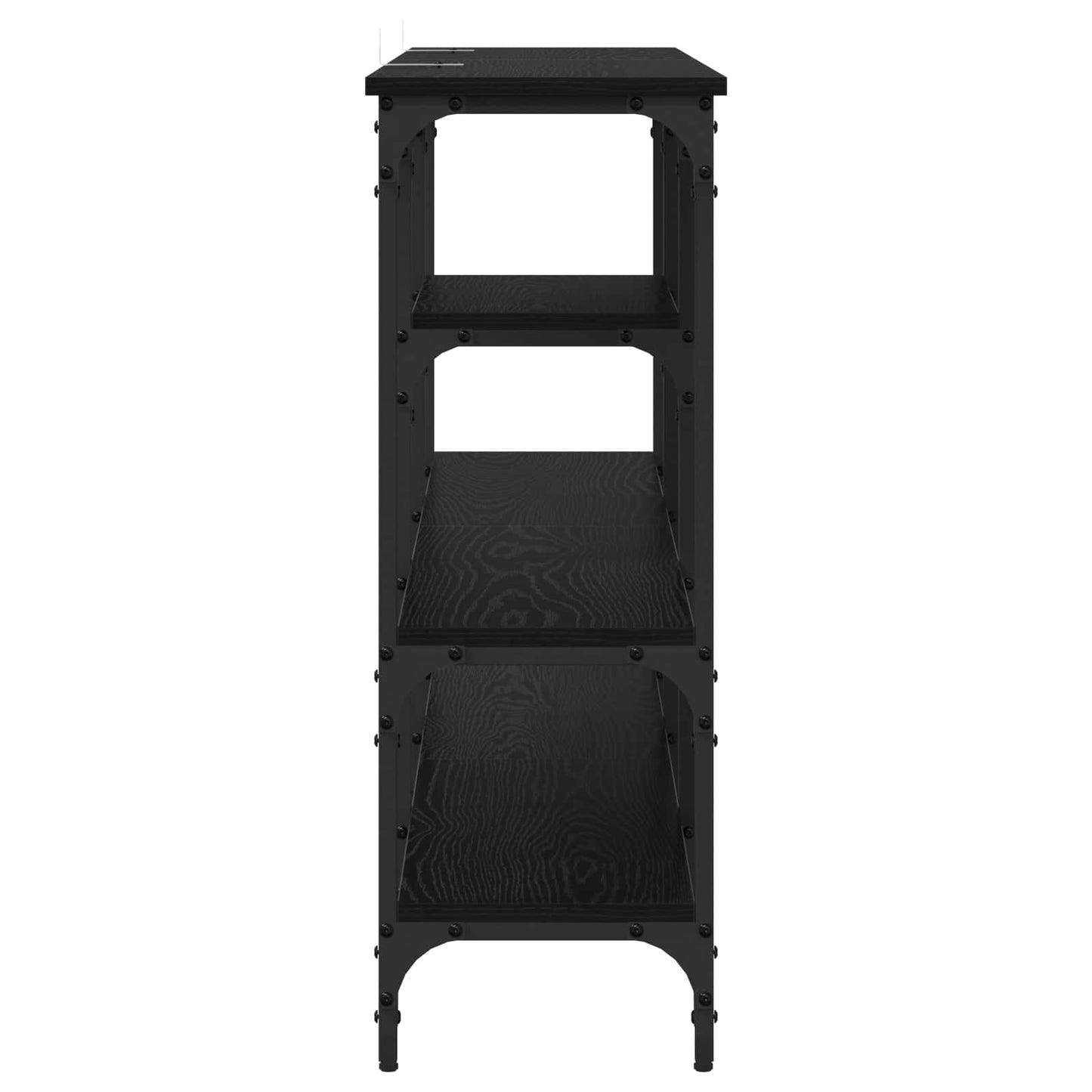 vidaXL Konsolentisch mit Regal Schwarz Eichen-Optik 160 x 29 x 80 cm