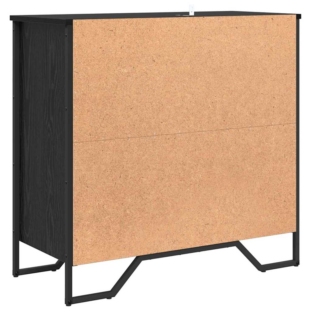 vidaXL Sideboard Schwarz Eichen-Optik 78 x 35 x 74.5 cm