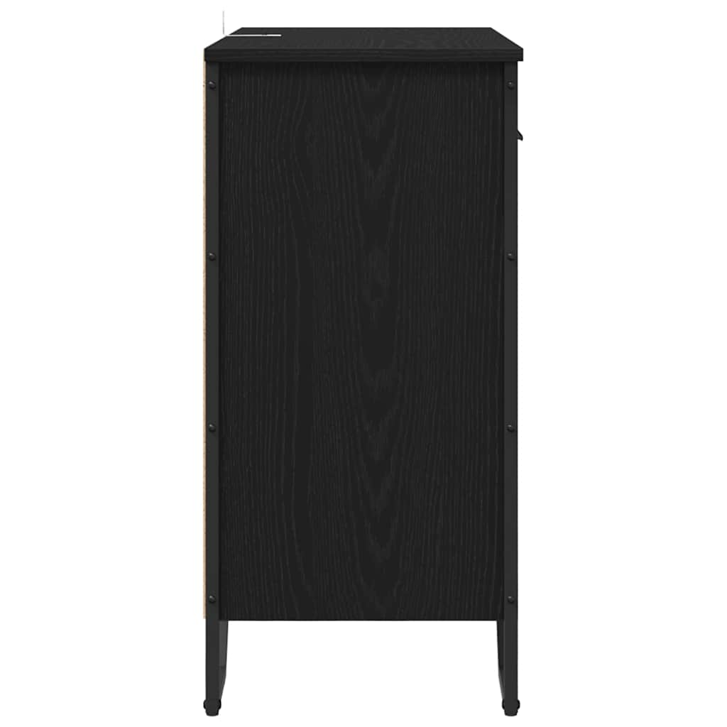 vidaXL Sideboard Schwarz Eichen-Optik 79,5 x 35,5 x 74,5 cm