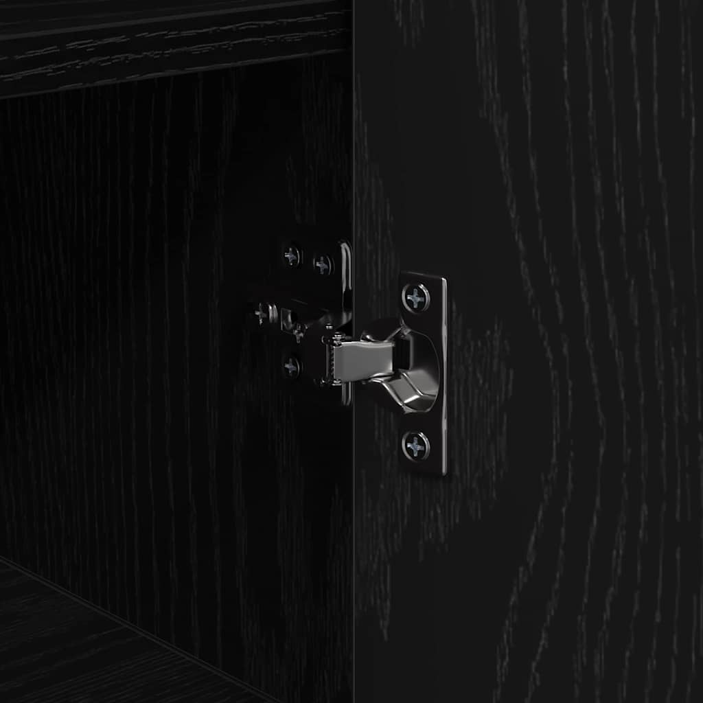 Sideboard Schwarz Eichen-Optik 35,5 x 35 x 76 cm