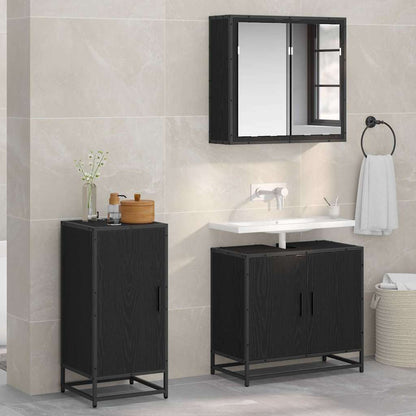 Sideboard Schwarz Eichen-Optik 35,5 x 35 x 76 cm