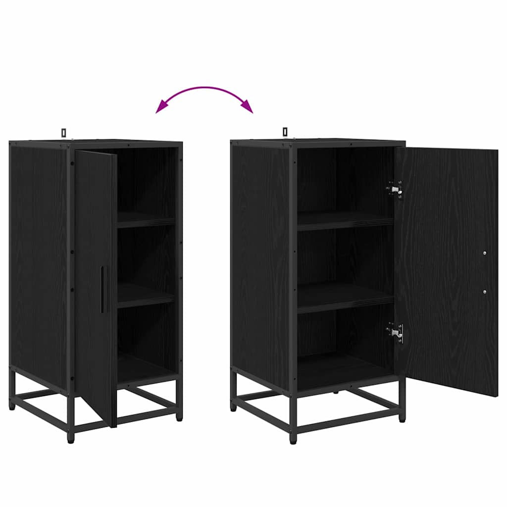 Sideboard Schwarz Eichen-Optik 35,5 x 35 x 76 cm