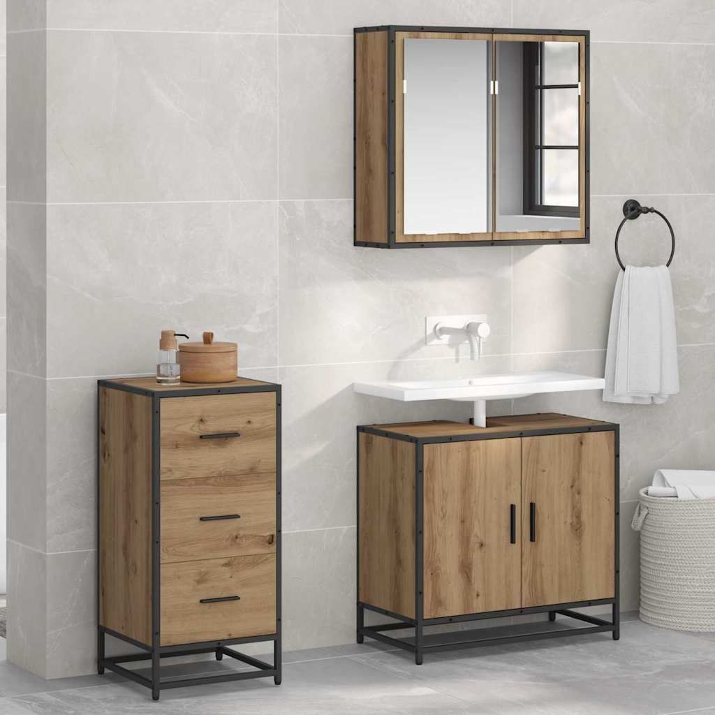 vidaXL Sideboard Artisan-Eiche 35,5 x 35 x 76 cm