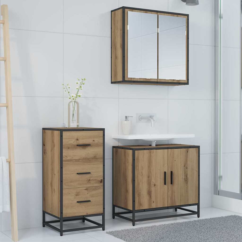 vidaXL Sideboard Artisan-Eiche 35,5 x 35 x 76 cm